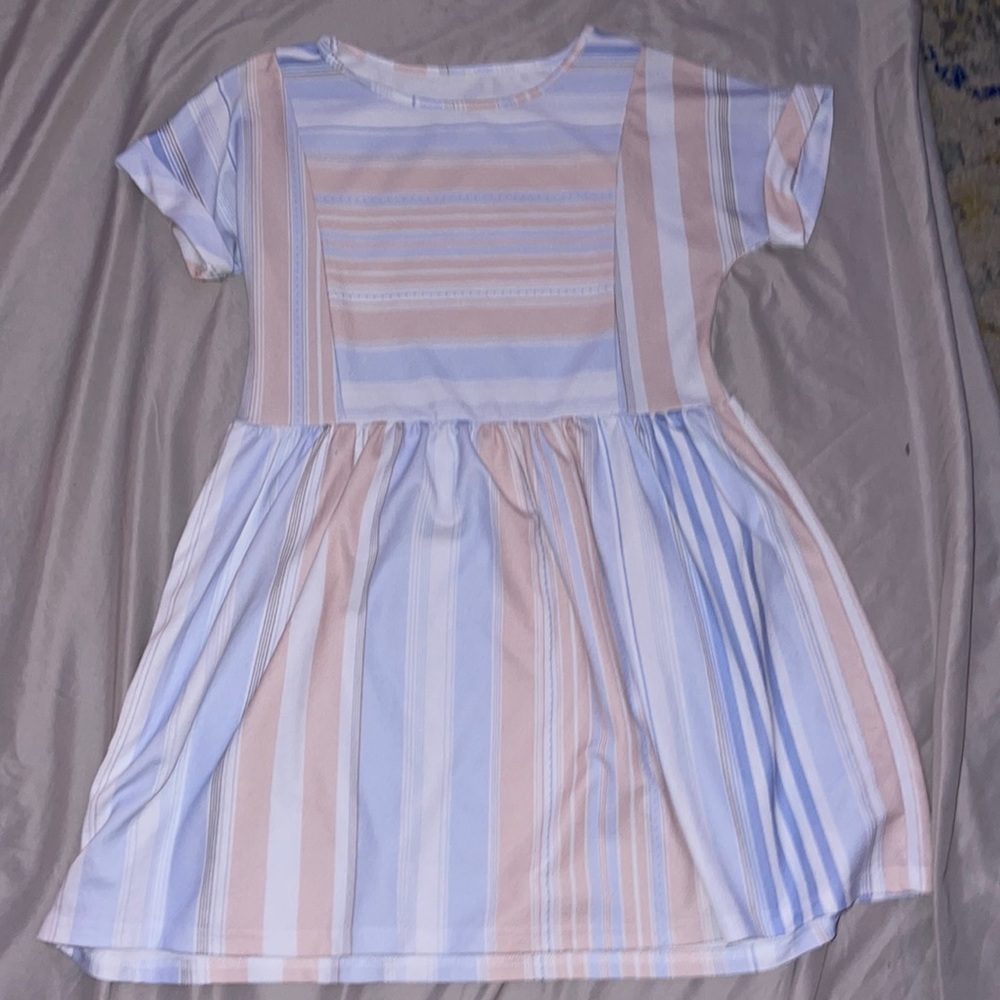 Blue and pink babydoll dress